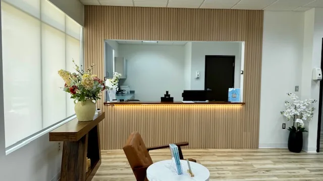 Reception window and waiting area at SV Medical Clinic